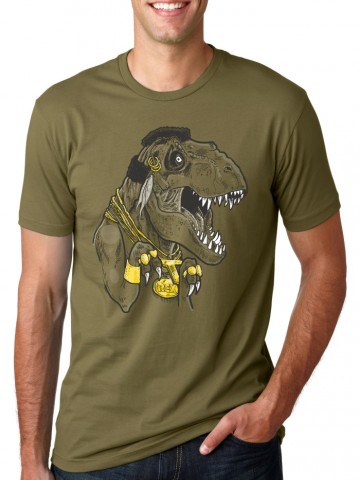 Tricou Mr T Rex | Detaliu imprimeu [type: mockup-Tricou clasic baieti-kaki;]