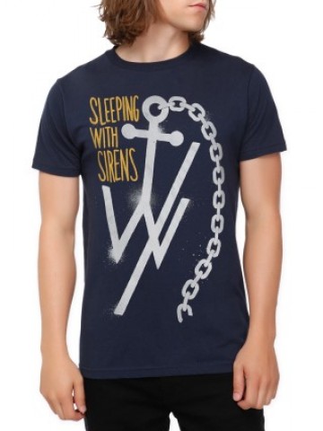 Tricou Sleeping with Sirens  Anchor | Detaliu imprimeu [type: mockup-Tricou clasic;]