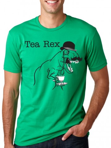Tricou Tea Rex | Detaliu imprimeu [type: mockup-Tricou clasic baieti-verde;]