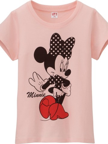 Tricou  ancy Minnie | Detaliu imprimeu [type:mockup-Tricou clasic fete-roz;]