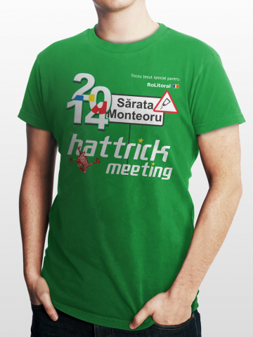 Tricou Hattrick 2014 [type:mockup-Tricou clasic baieti-verde]